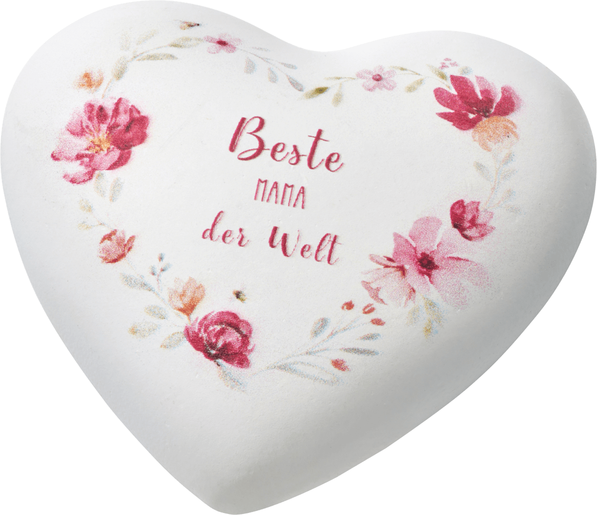 Polyherz mit Spruch \Beste Mama der Welt\