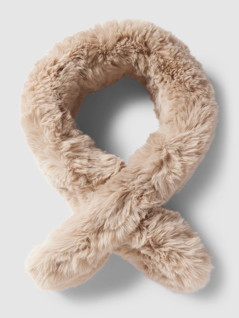 Schal aus Kunstpelz in beige