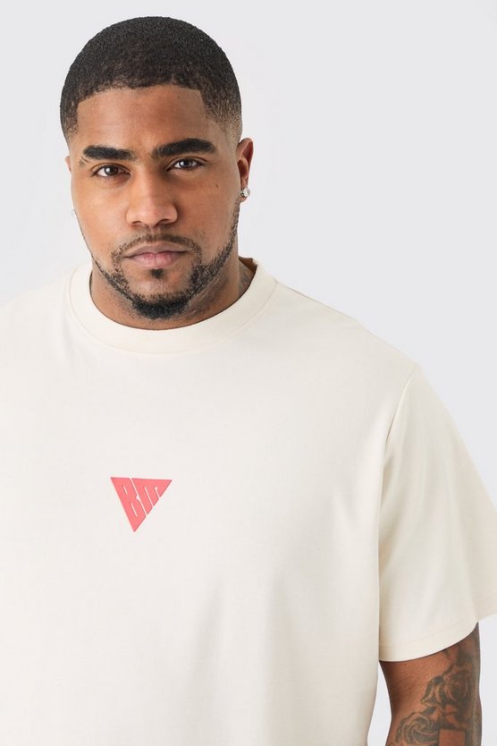 Plus Slim-Fit T-Shirt mit Print