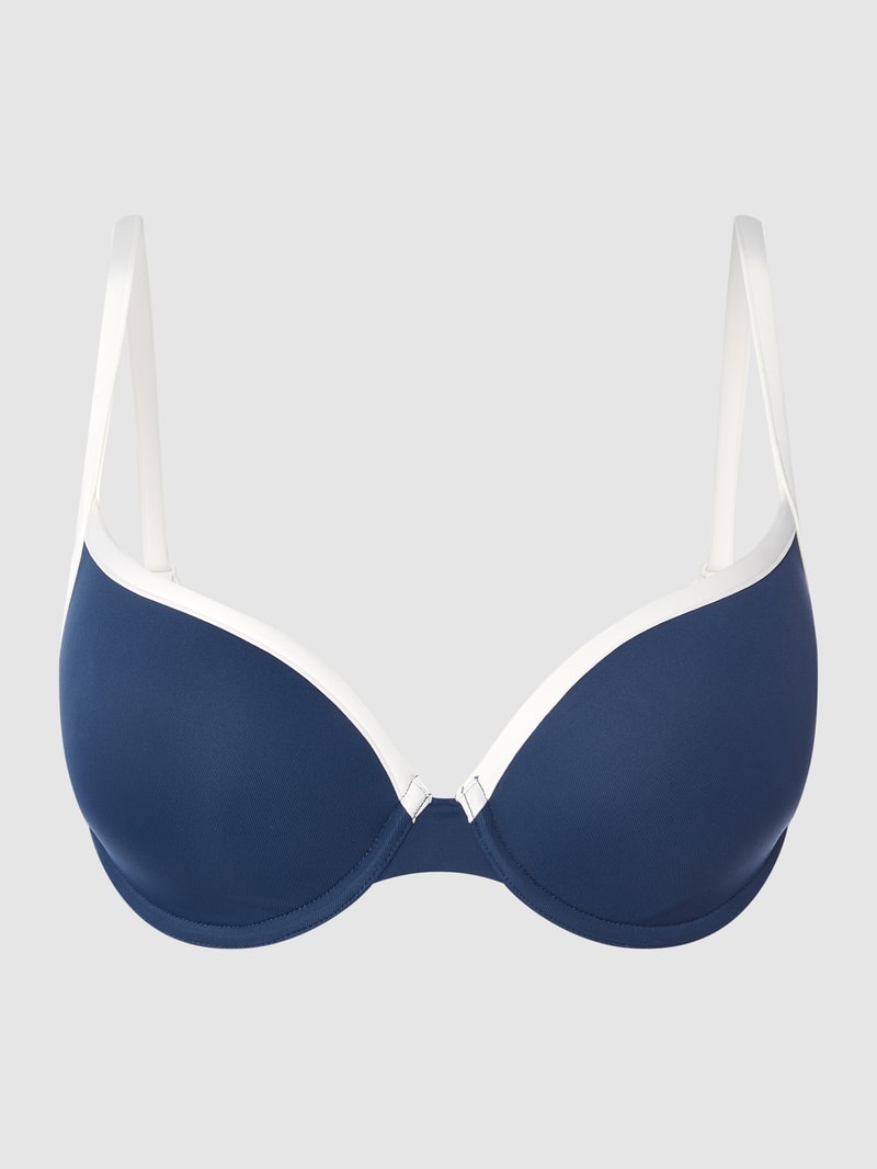 Bikini-Oberteil mit Bügeln in marineblau