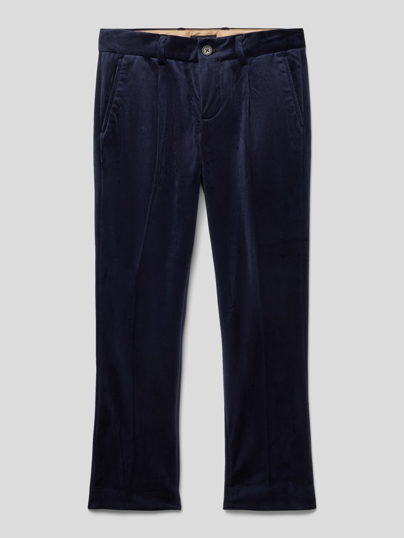 Slim Fit Stoffhose mit französischen Eingrifftasche in blau