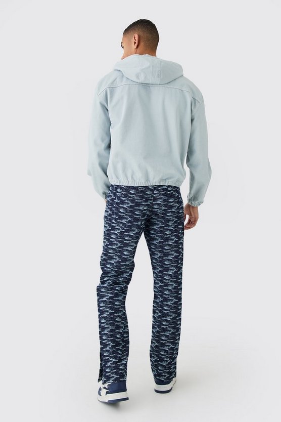 Kastiger Denim-Hoodie