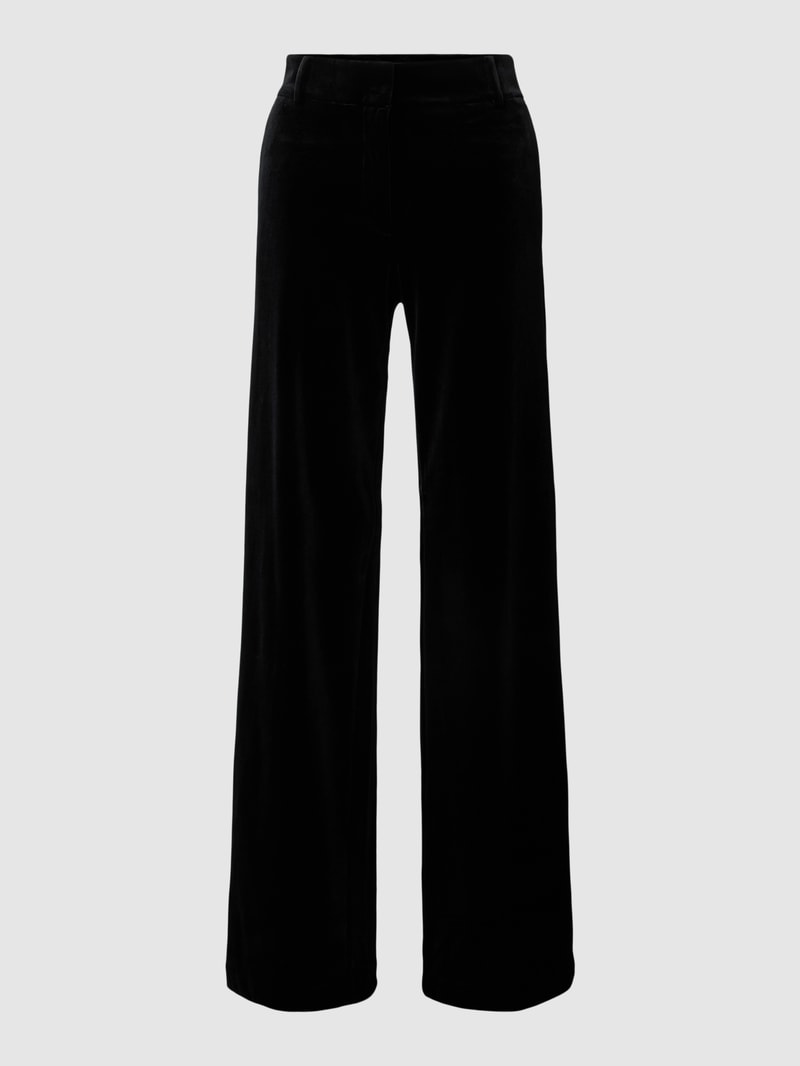 Stoffhose mit Paspeltaschen in schwarz