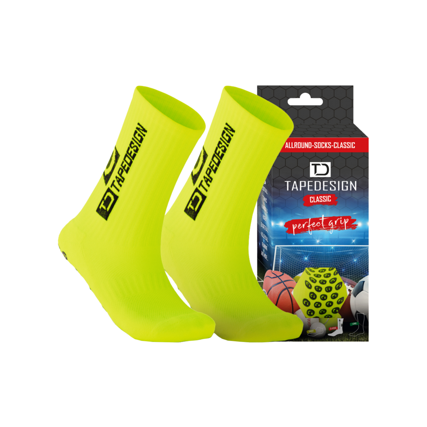 Tapedesign Socks Socken Neongelb F009