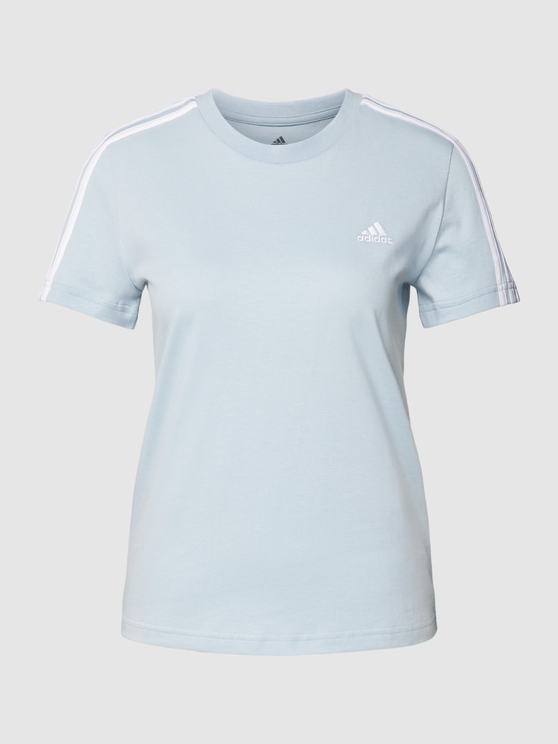 T-Shirt mit labeltypischen Kontraststreifen in hellblau