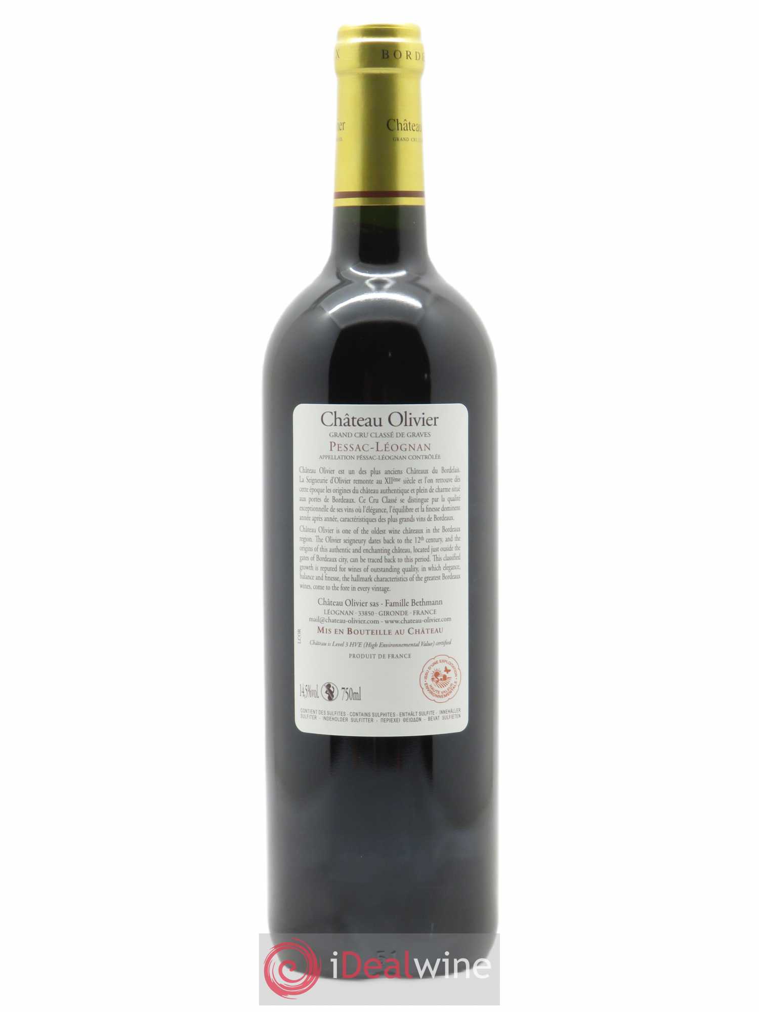 Château Olivier Cru Classé de Graves (CBO à partir de 6 bts) 2019 - Lot de 1 Bouteille