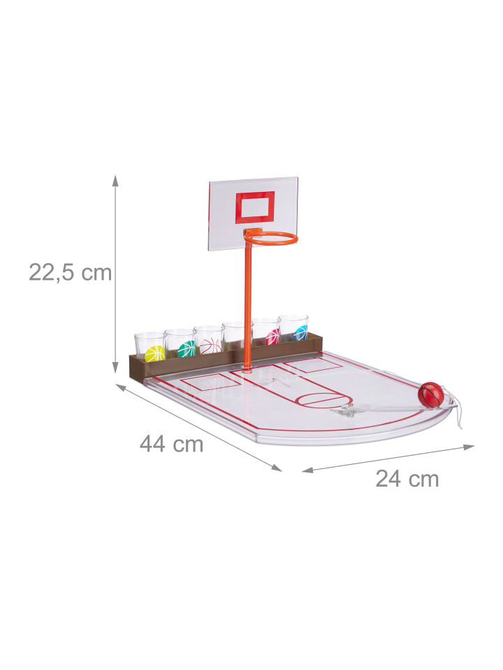 relaxdays Basketball Trinkspiel in Transparent günstig kaufen onesize
