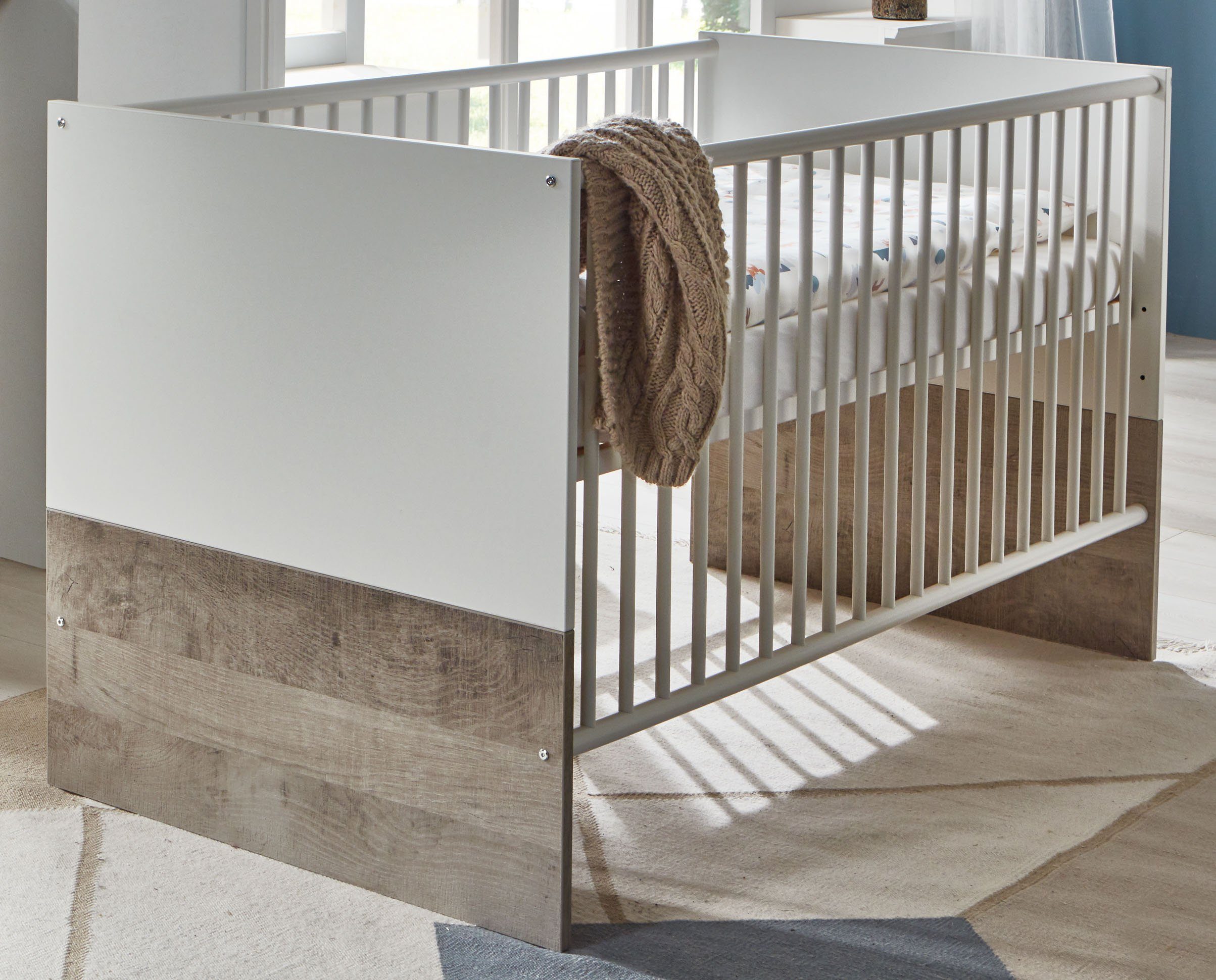 arthur berndt Babyzimmer-Komplettset Selina, (Set, 3-St., Kinderbett, Wickelkommode, Schrank), Made in Germany; bestehend aus Kinderbett, Wickelkommode und Schrank