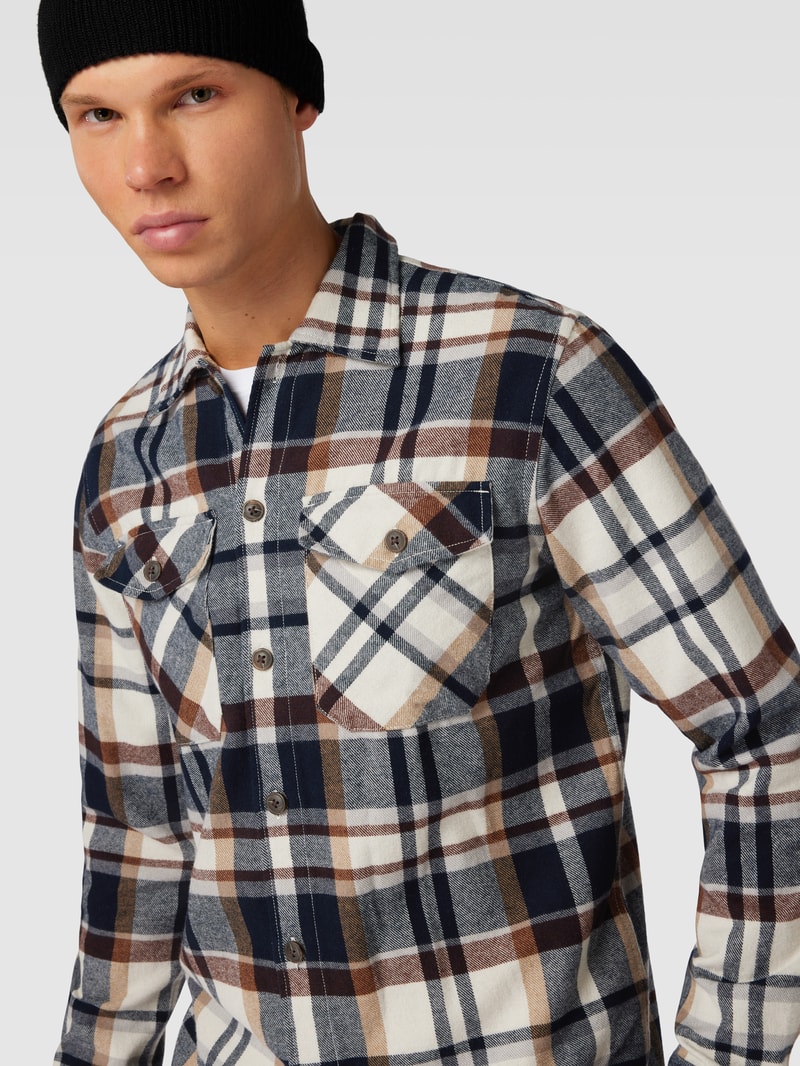 Overshirt mit Tartan-Karo Modell 'EDDIE' in offwhite