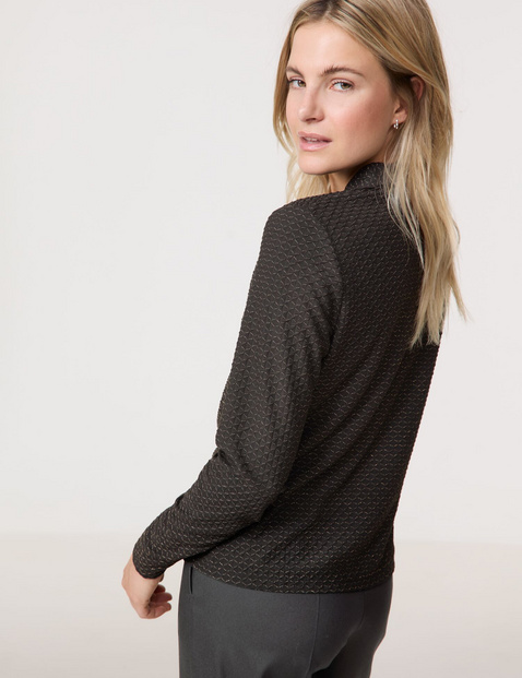 Langarmshirt mit Struktur und Lurex