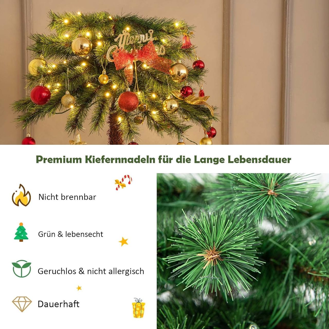 Costway 2er Set Künstliche Palme beleuchtet
