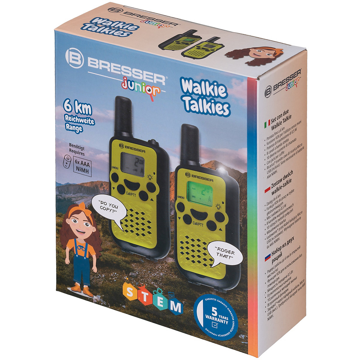 Walkie Talkie 2er-Set mit Reichweite bis zu 6 km und Frei-Hand-Funktion