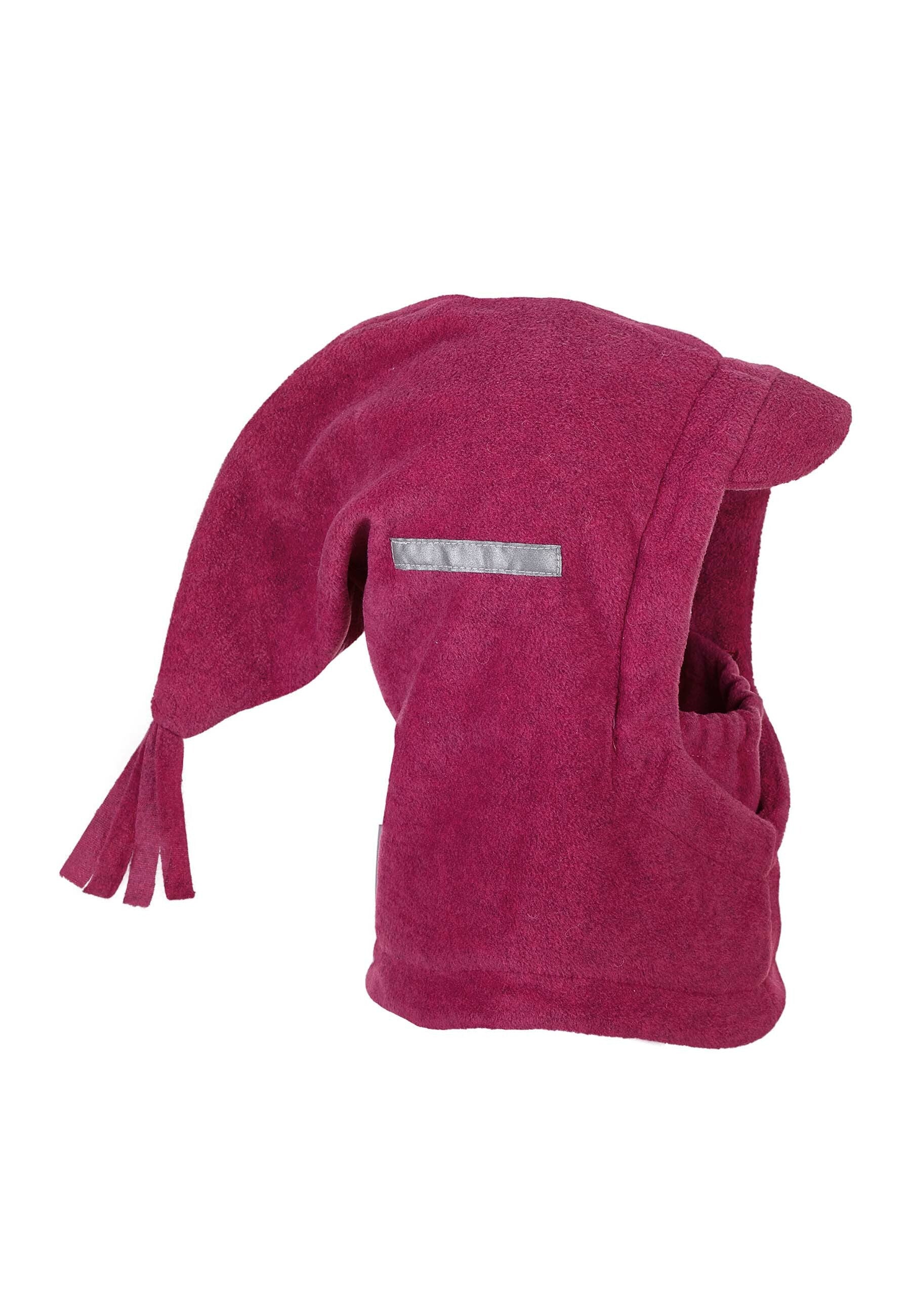 Schalmütze aus Microfleece mit Zipfel und Schirm