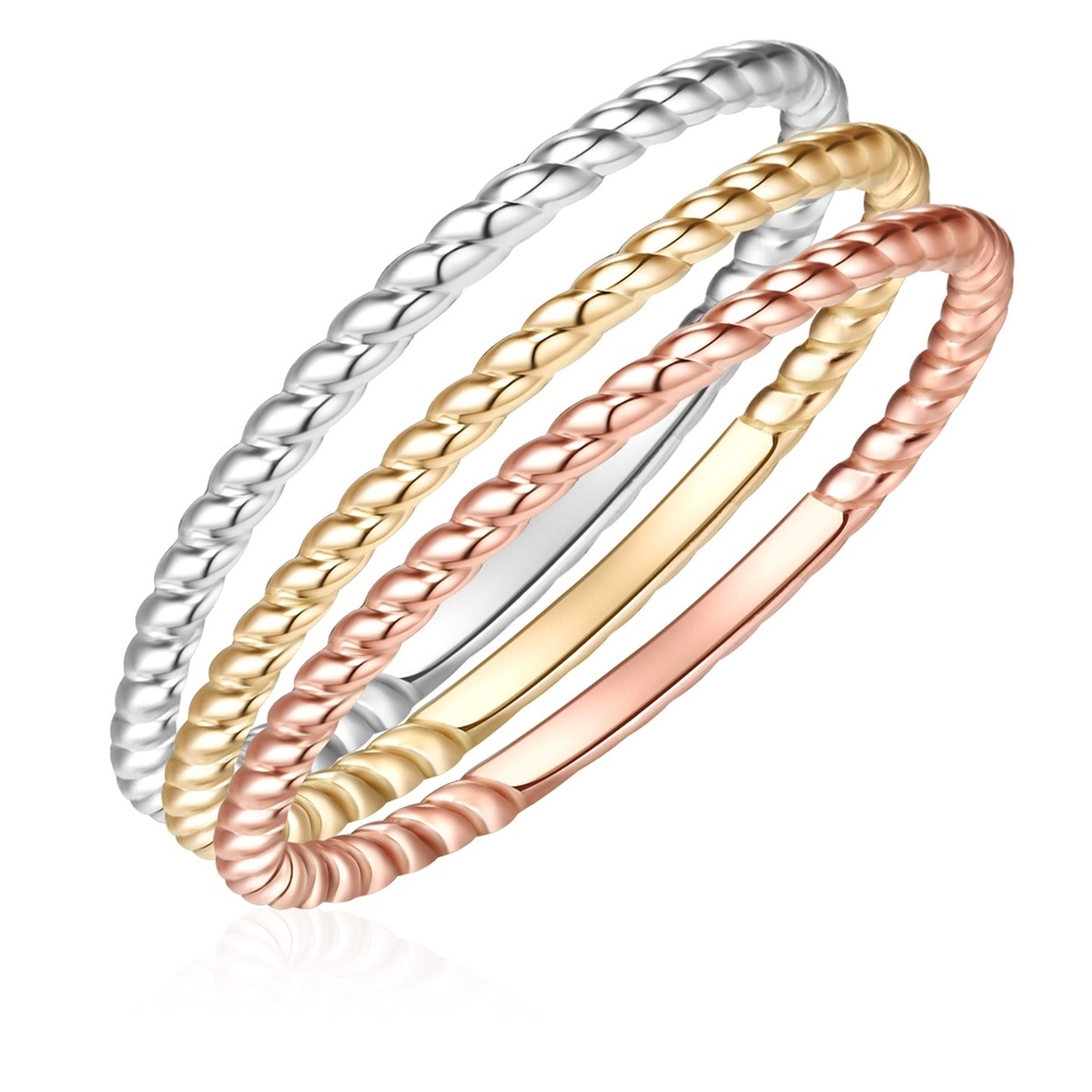 Glanzstücke München Bague en argent Argent sterling en Argent/or jaune/or rose Bague