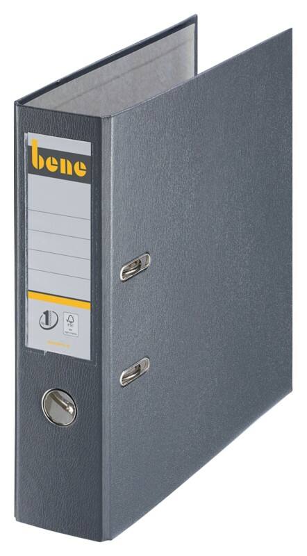 Bene No.1 Power Ordner DIN A4 80 mm Grau 2 Ringe 291400 PP (Polypropylen) Hochformat