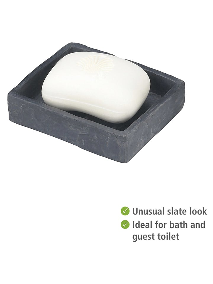 Wenko Seifenschale ''Slate'' in Anthrazit - (B)11,2 x (H)2,7 x (T)9,4 cm günstig kaufen onesize