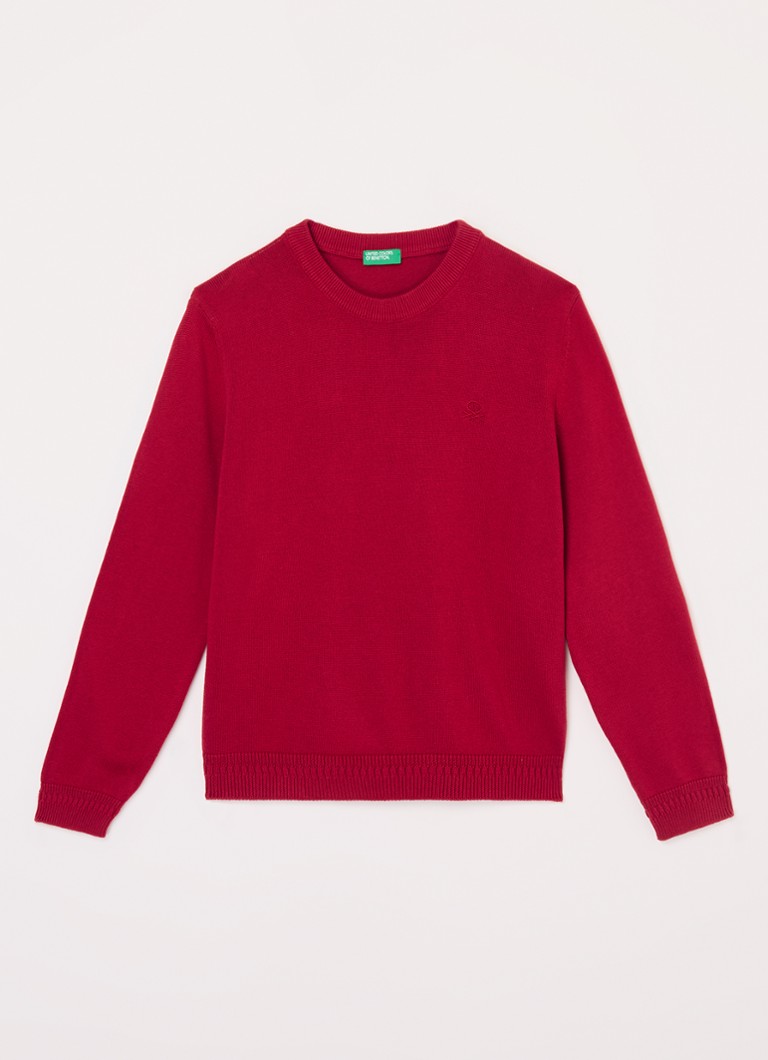 Suéter Benetton de malha fina com bordado do logotipo.