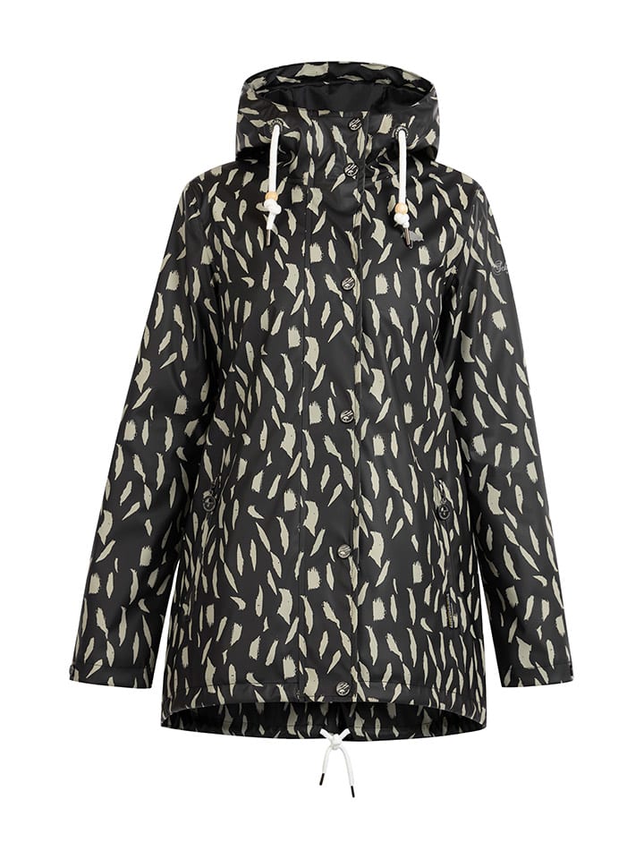 Schmuddelwedda Regenjacke in Schwarz/ Beige günstig kaufen