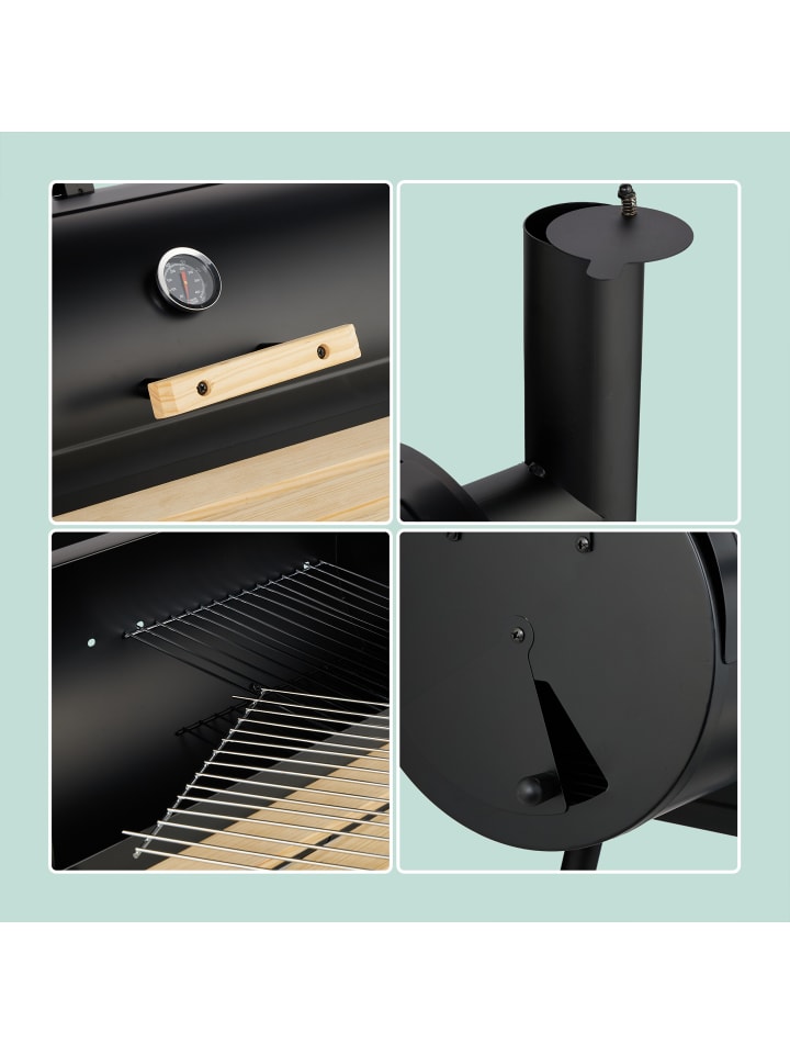 relaxdays Smoker Grill in Schwarz günstig kaufen onesize
