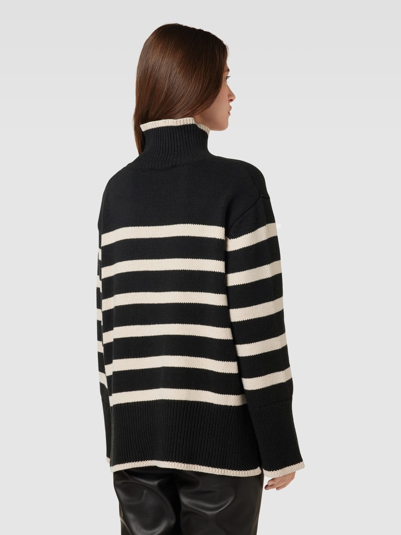 Strickpullover mit Rollkragen Modell 'Fanning' in schwarz