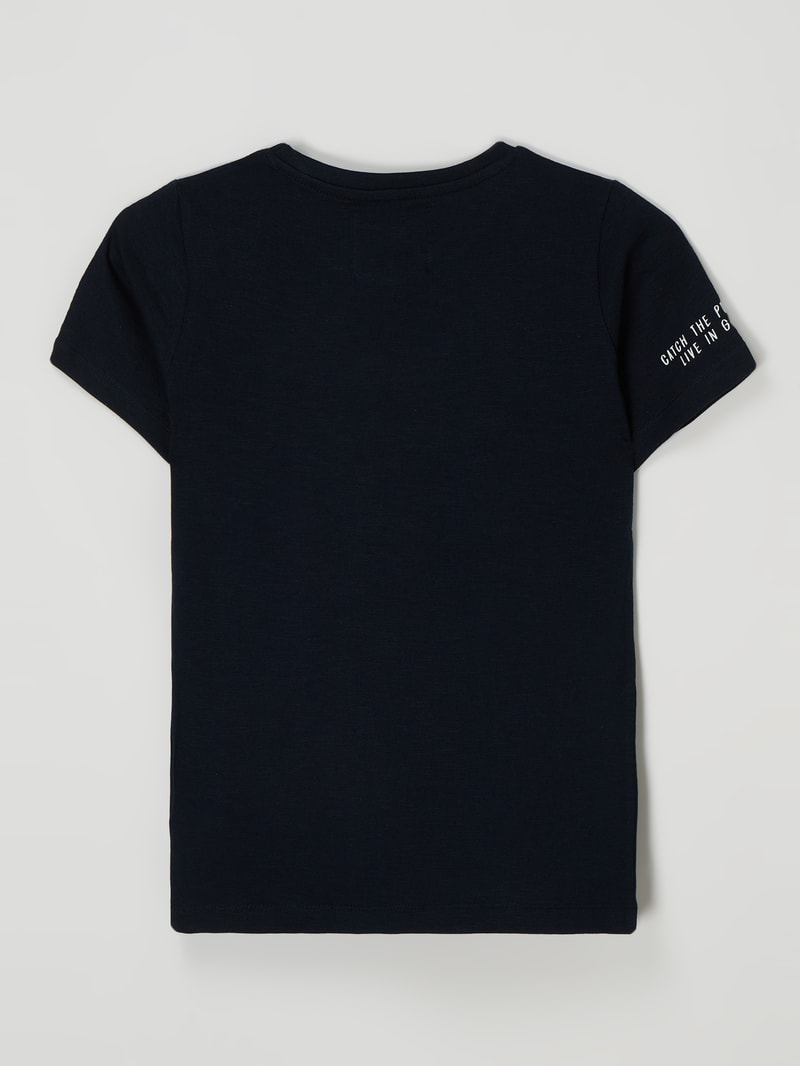 T-Shirt aus Baumwolle in marineblau