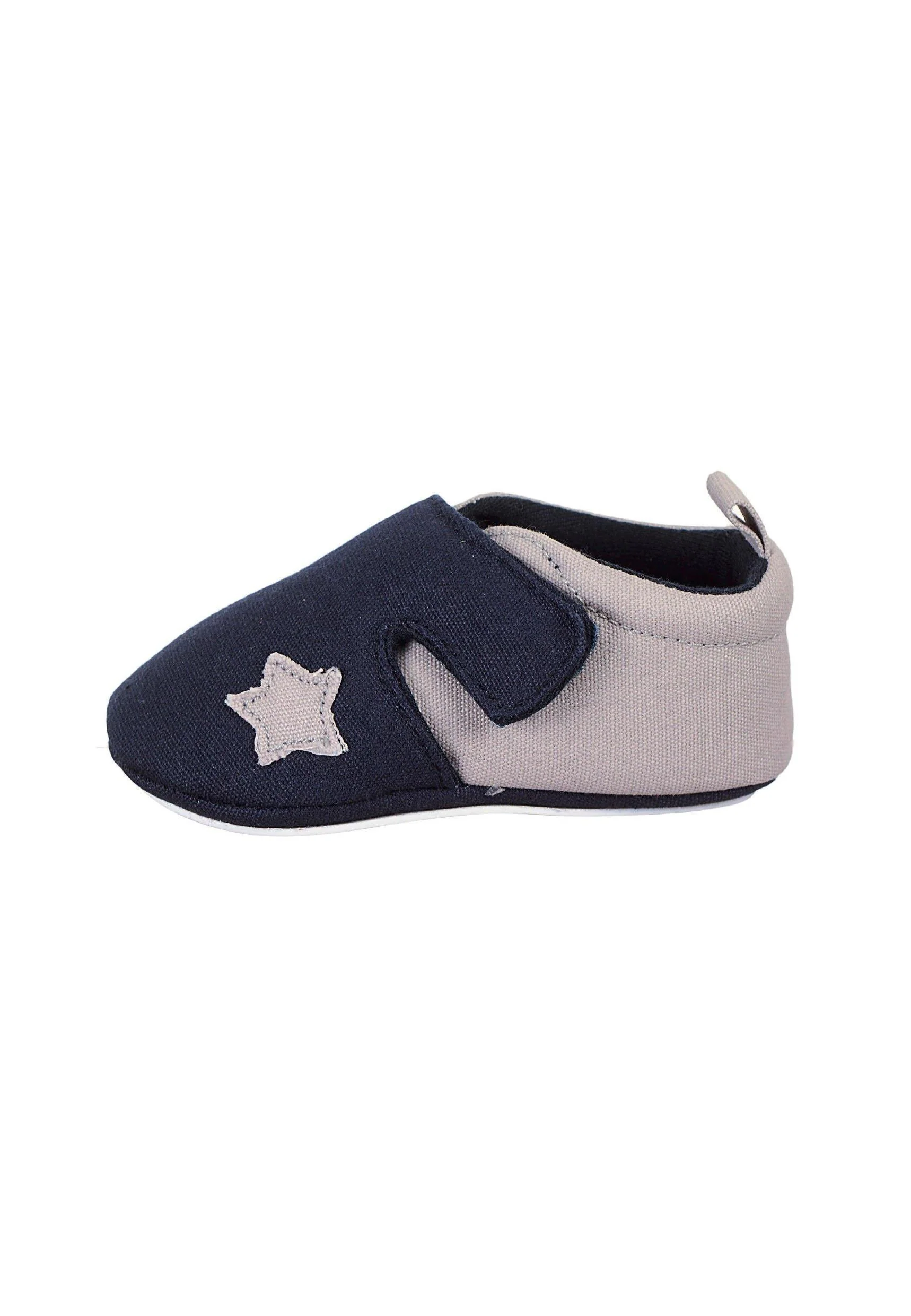 Baby Krabbelschuh aus Canvas mit Applikation Stern