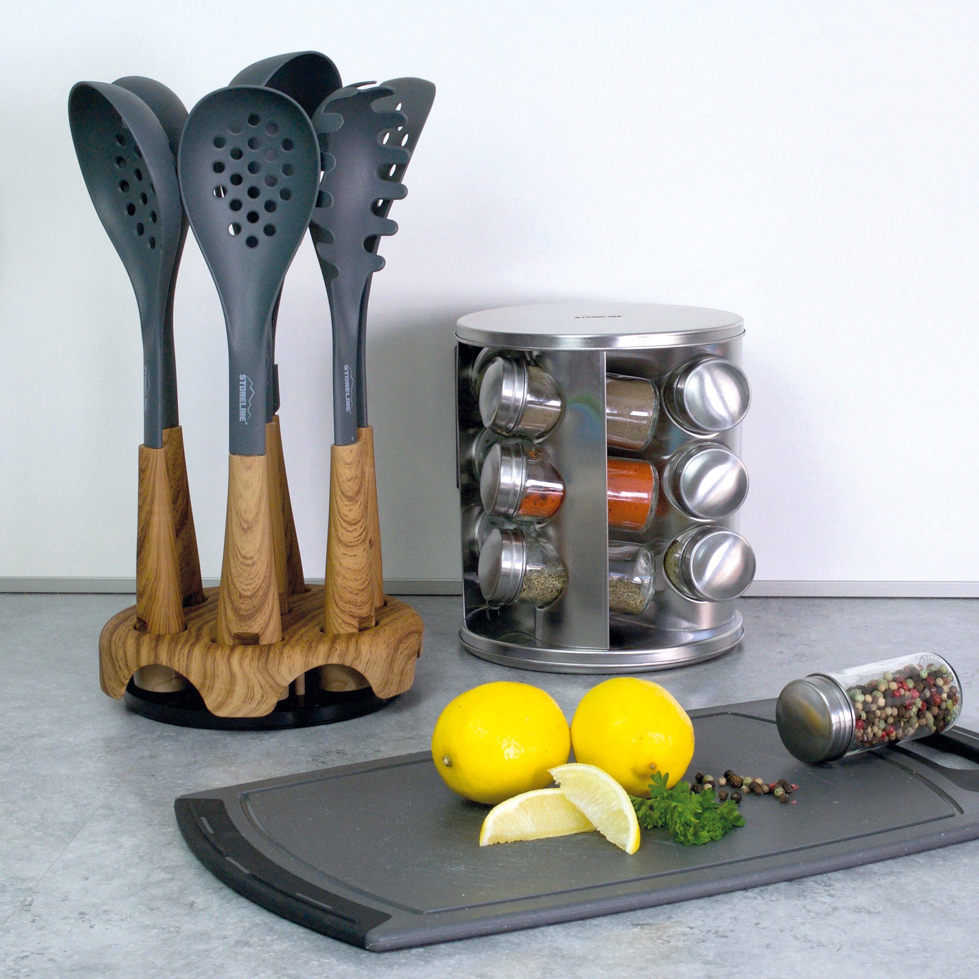 STONELINE Kochbesteck-Set (Set, 8-tlg), mit drehbarem Ständer