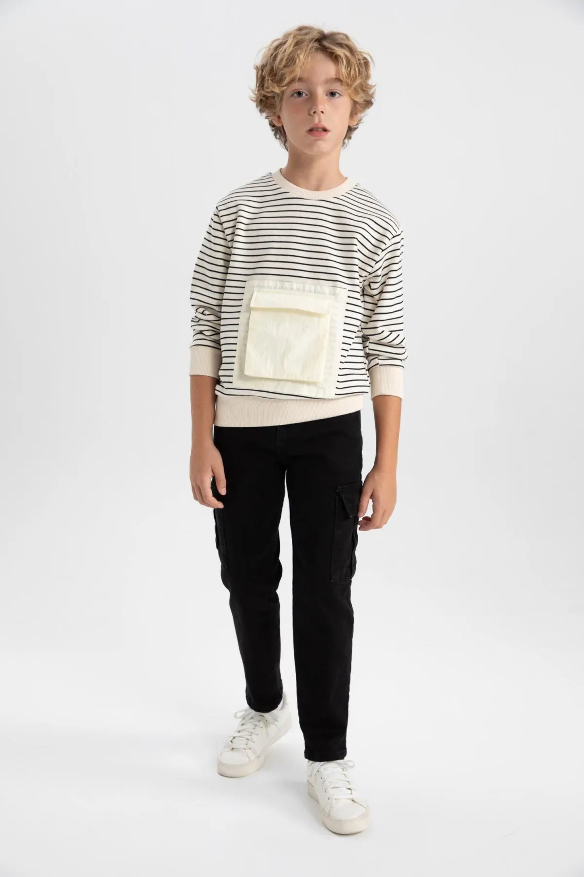 DeFacto  Gestreiftes Rundhals-Sweatshirt für Jungen