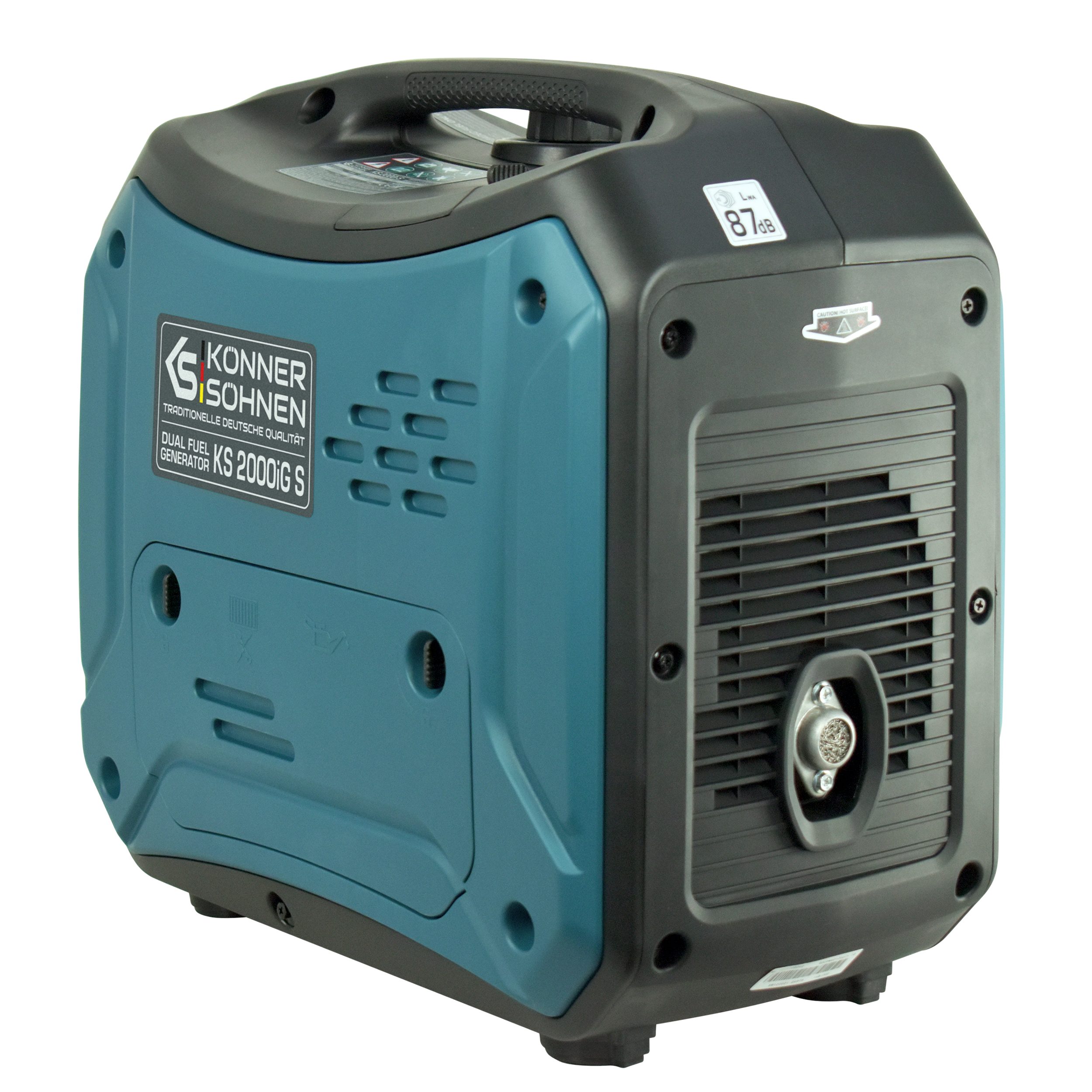 Könner & Söhnen Stromerzeuger KS 2000iG S, 2,00 in kW, (LPG/Benzin-Inverter-Generator Schalldichtes Gehäuse, 1-tlg., (62 dB Lpa 7 m),Schuko 230V, LED-Anzeige,ECO-Modus), Kupferwicklung, Kurzschluss- und Überlastschutz, EURO V