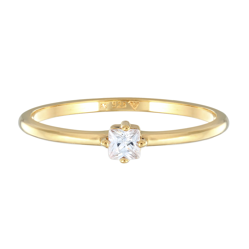 Elli Elli Bague Femmes Bague de fiançailles Solitaire Classique avec Zirconia en argen Bague
