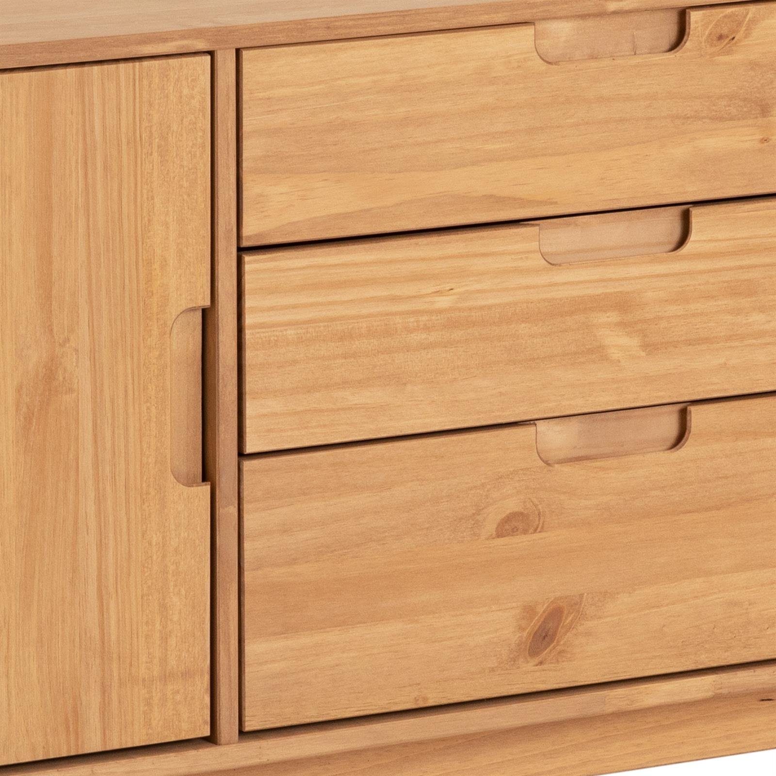 IDIMEX Sideboard TIVOLI, Sideboard Kommode Anrichte Kiefer massiv 2 Türen gebeizt skandinavisch