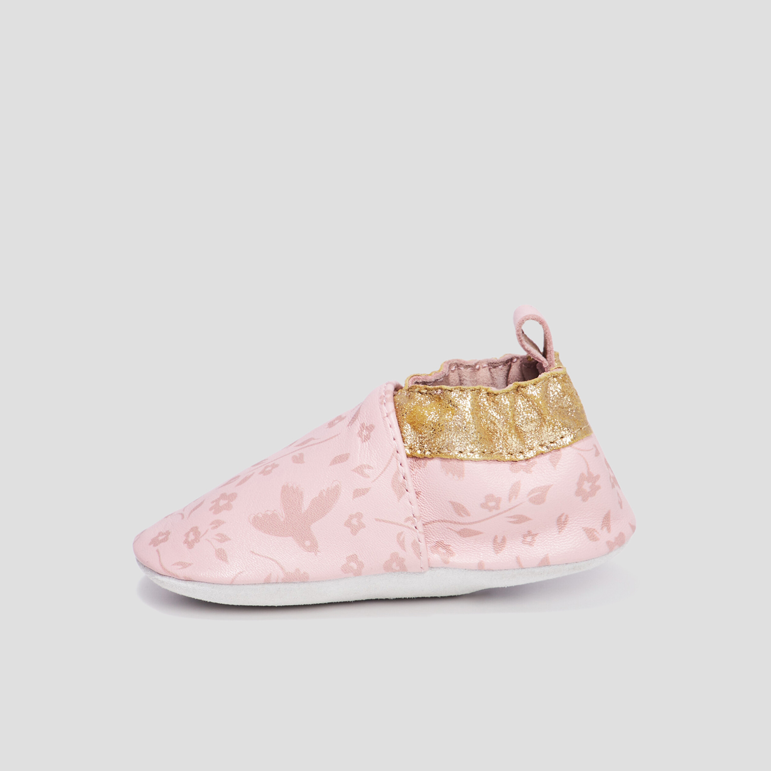Bottillons en cuir à paillettes rose bébé fille | La Halle