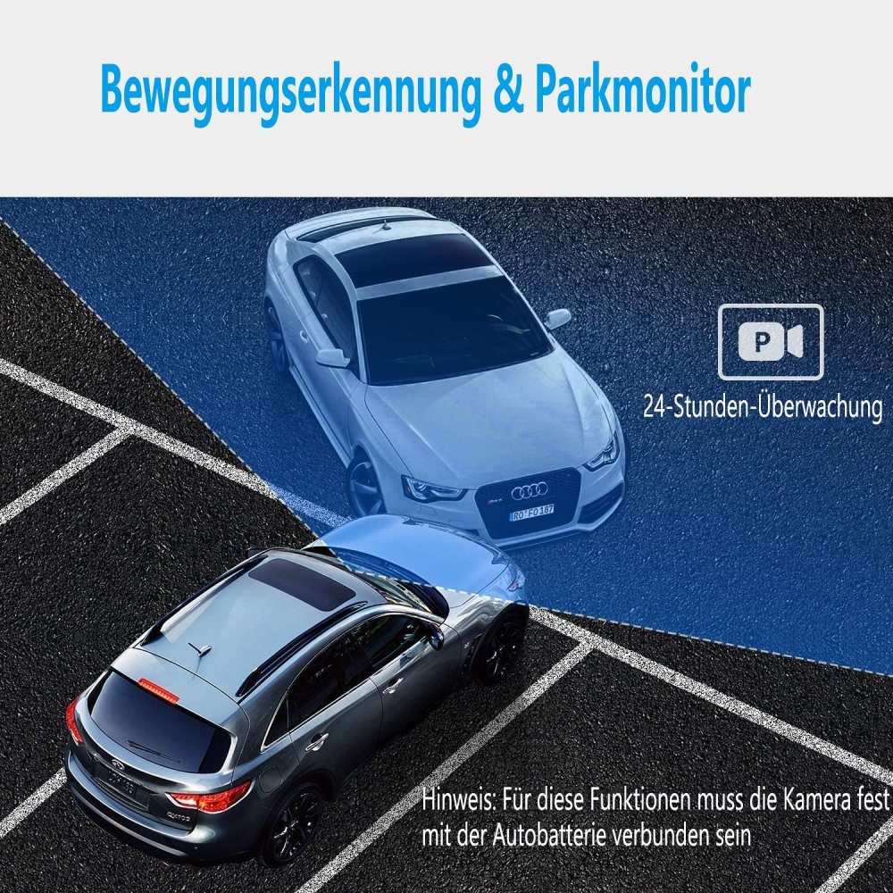 GelldG Dashcam Auto Vorne und Hinten Autokamera, 3,8 Zoll HD 1080P Dashcam