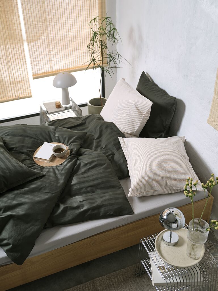 NELL Gold NELL satin bedding set 140x200 dark green