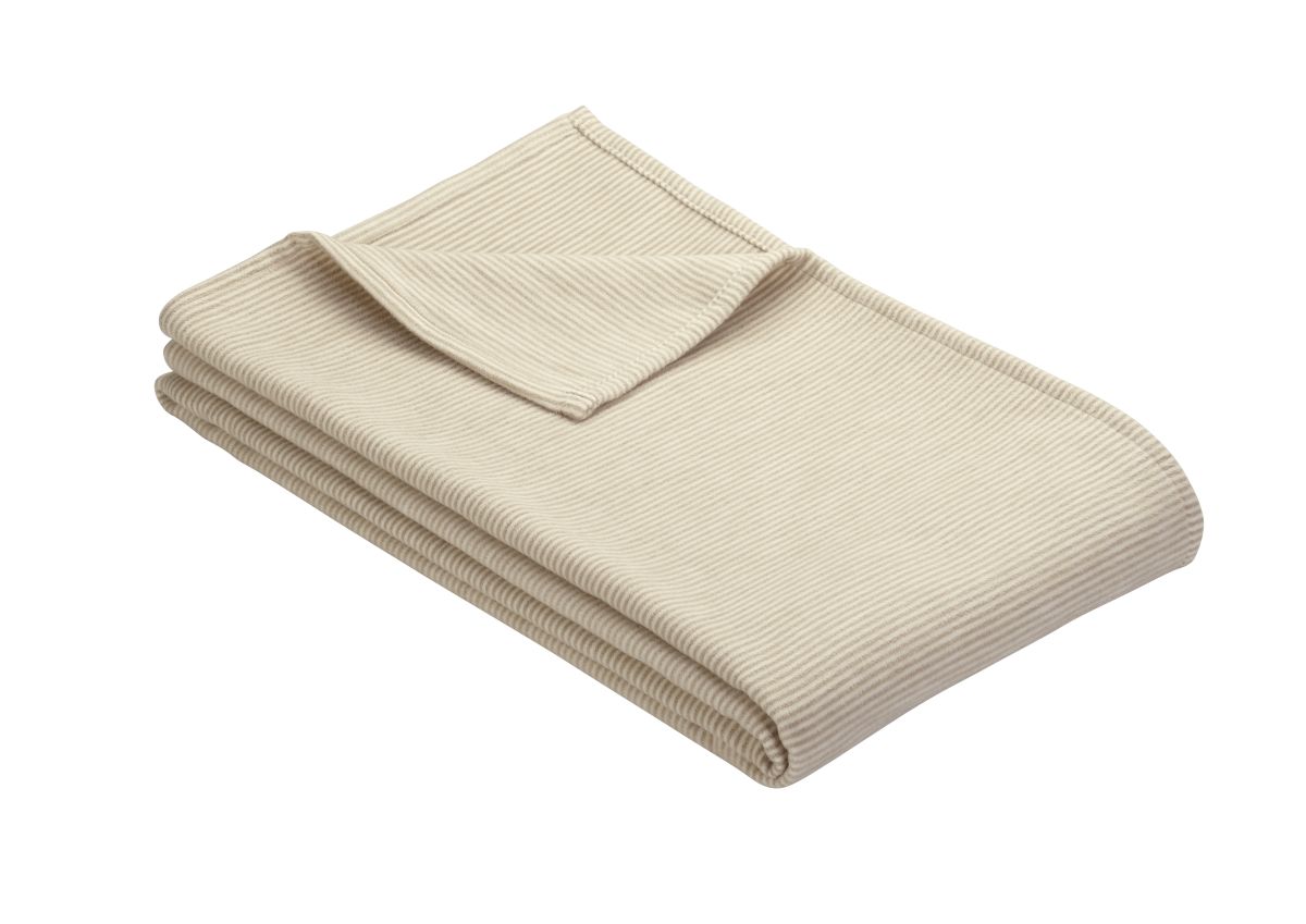 Jacquard Decke Turin mit GOTS-Zertifikat Sand 140 x 200 cm