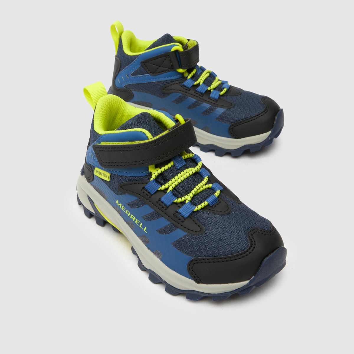 Merrell marinblå och gröna moab speed mid 2 pojkar junior träningsskor