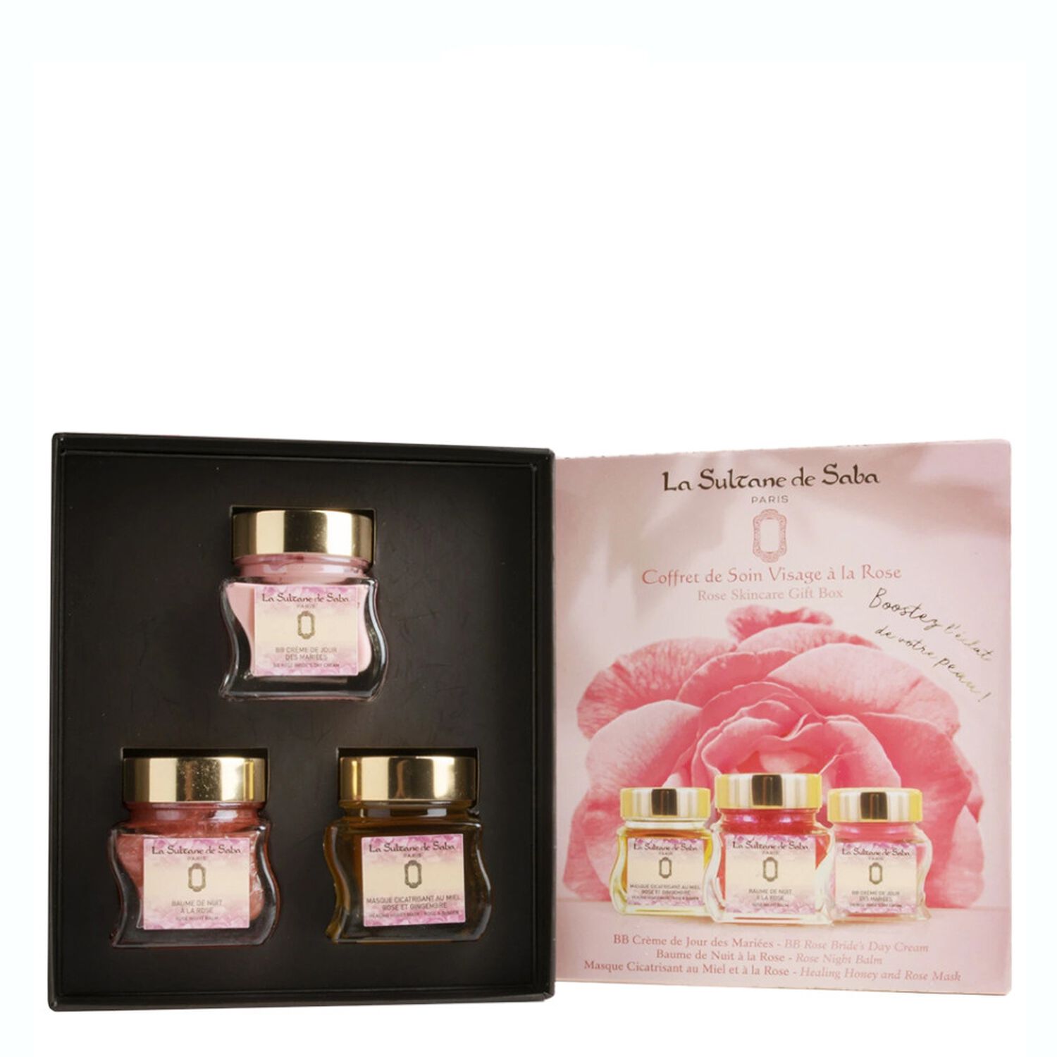 La Sultane de Saba Soin Visage à la Rose Coffret Baume de Nuit 50 ml + 2 Produits