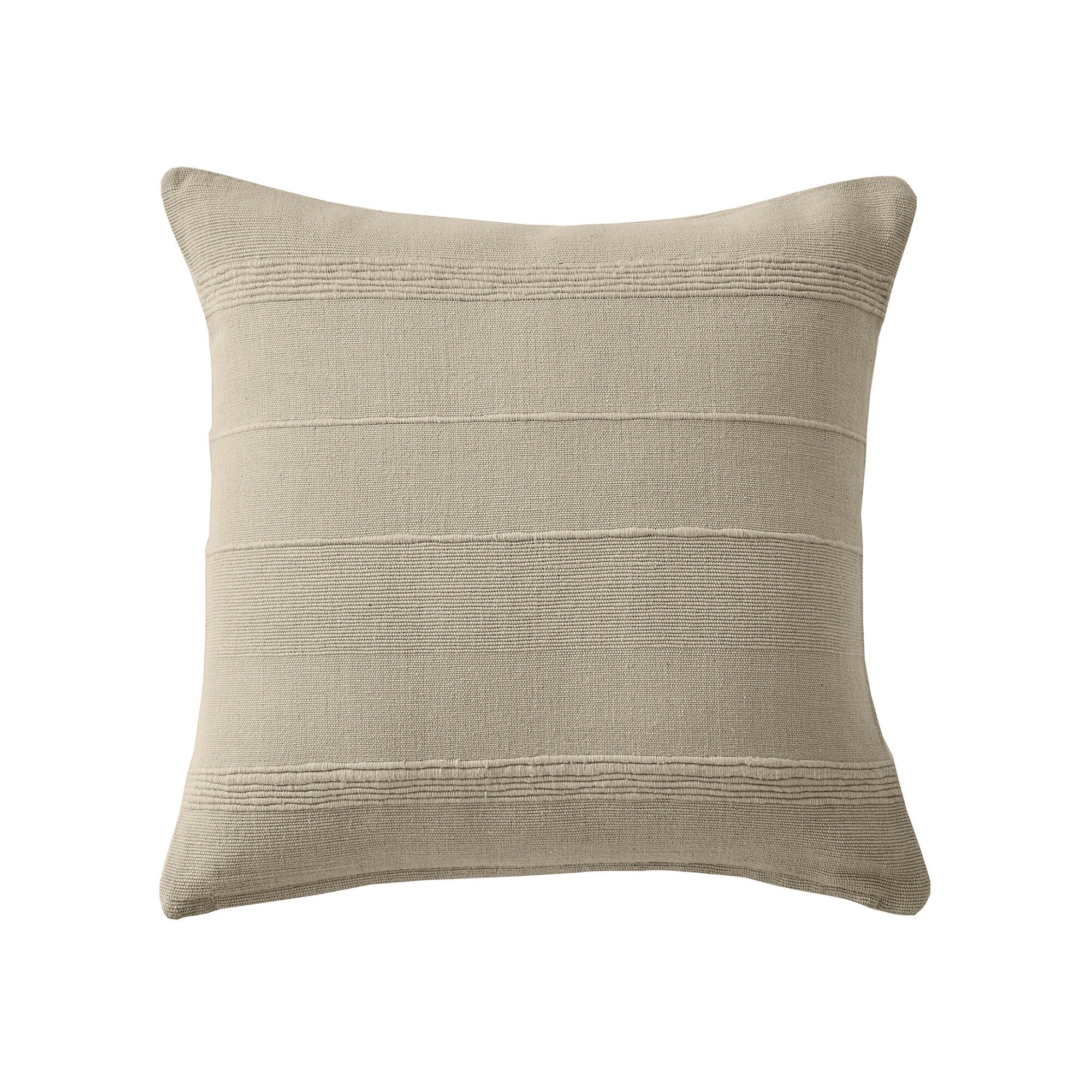 Housse coussin unie coton tissage artisanal
