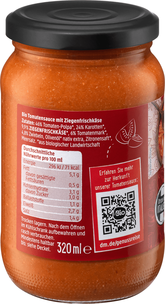 Tomatensoße, Ziegenfrischkäse, 340 g