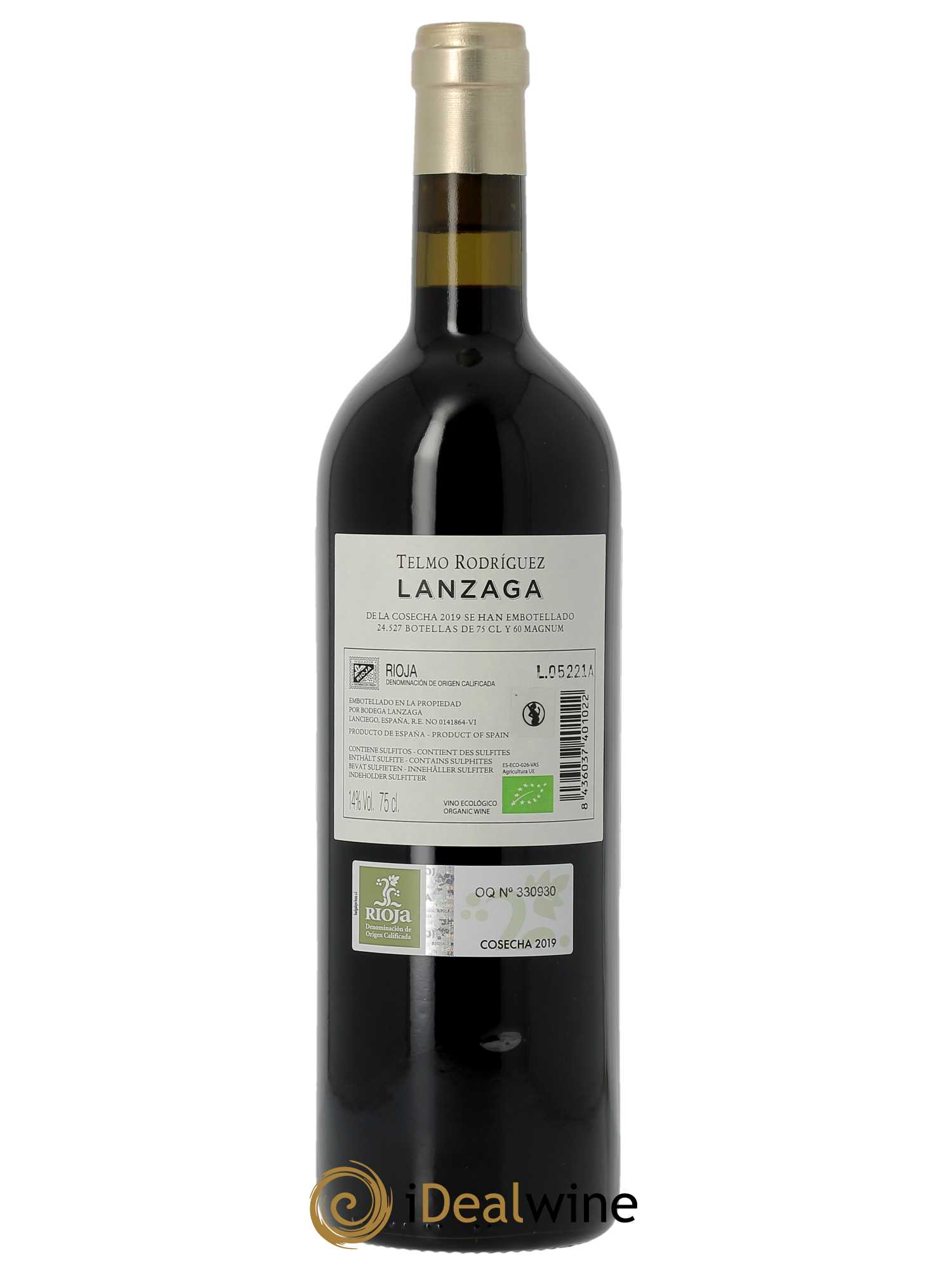 Rioja Lanzaga Telmo Rodriguez - Bodega Lanzaga  2019 - Lot de 1 Bouteille