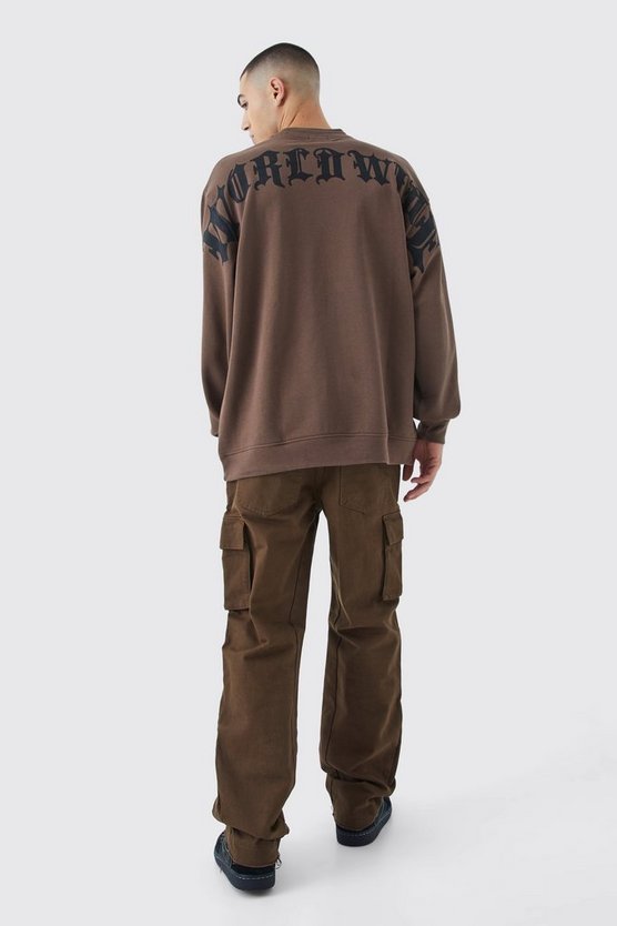 Oversize Sweatshirt mit Text-Print