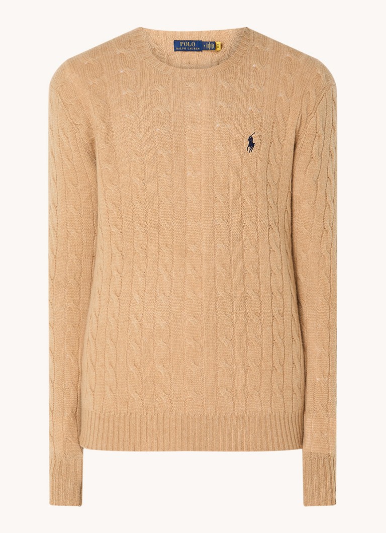 Ralph Lauren Cable-knit sweater in cashmere blend with logo embroidery