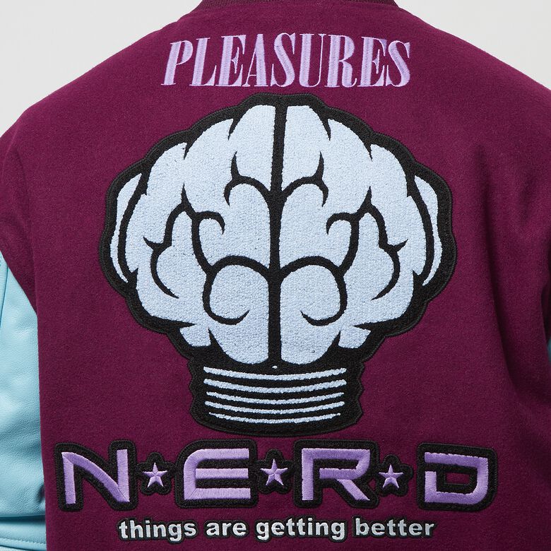 Pleasures x N.E.R.D. Varsity Jacket purple