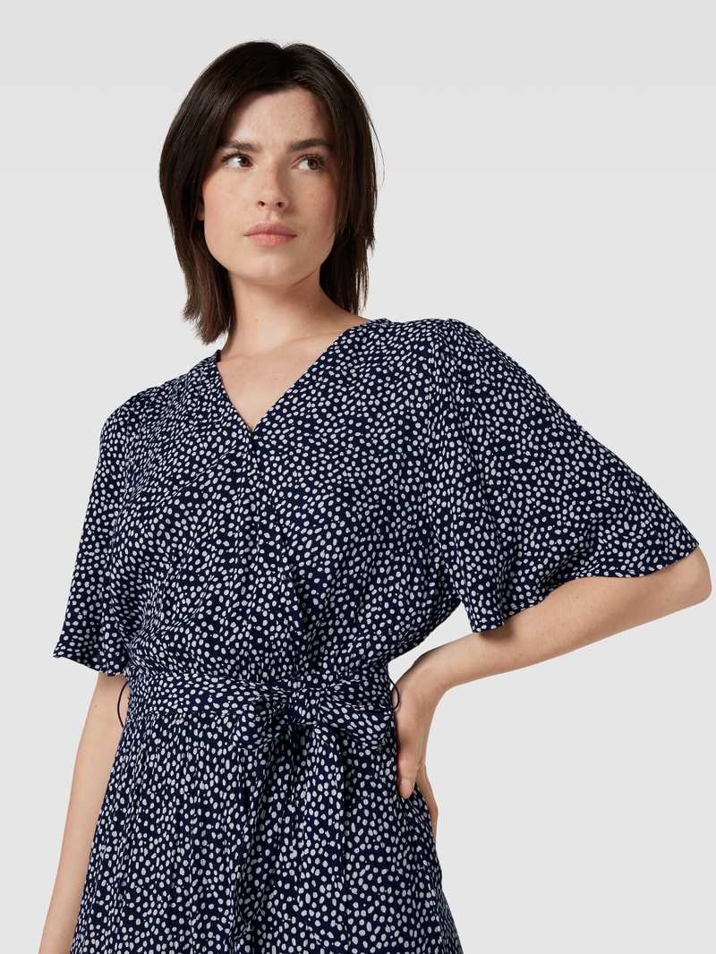 Jumpsuit aus reiner Viskose mit Bindegürtel Modell 'Marrakech' in marineblau