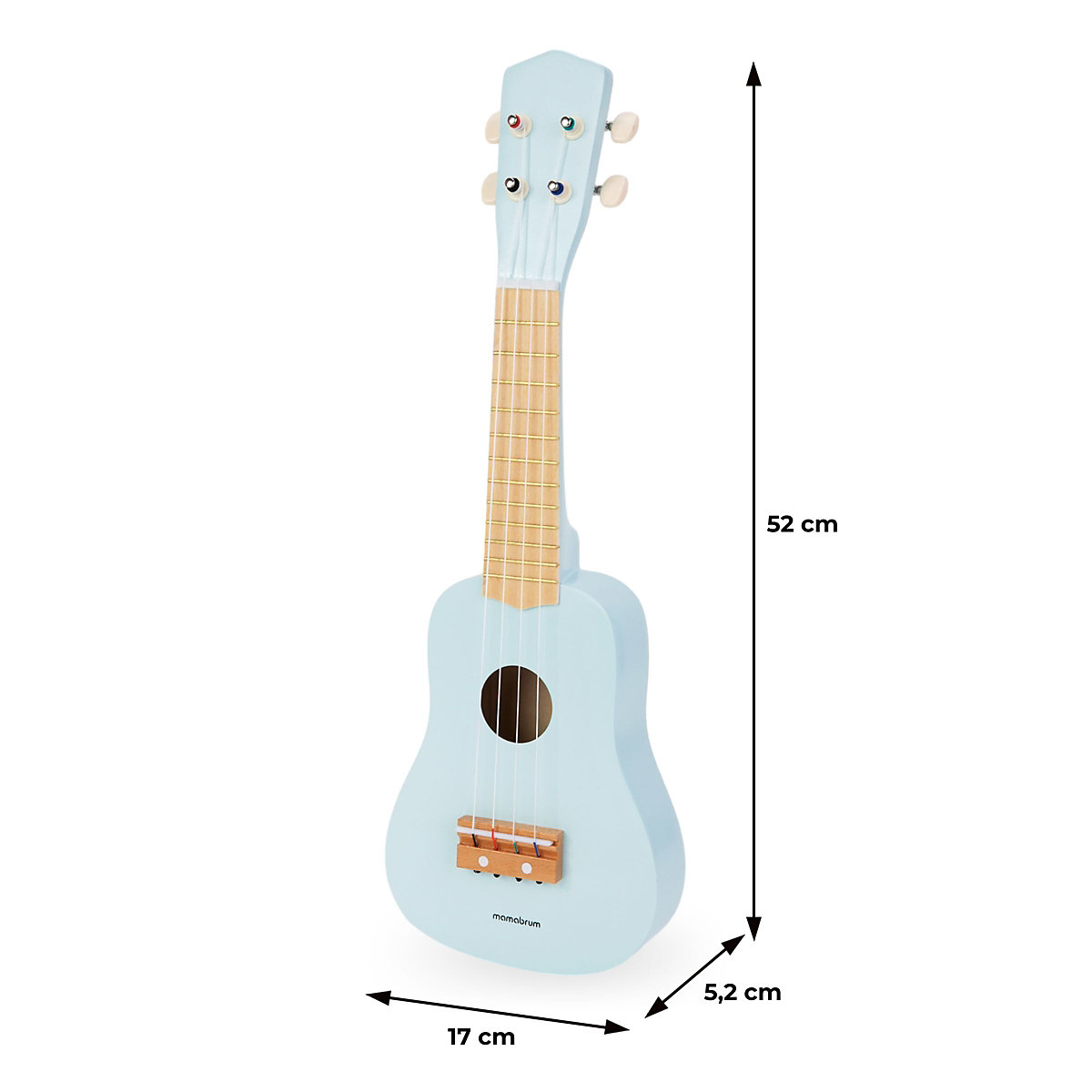 Holzgitarre – Ukulele – blaue Farbe, lehrt einfache Akkorde, stimuliert den Hörsinn, Nachahmung eines echten Instruments, schöne Klänge
