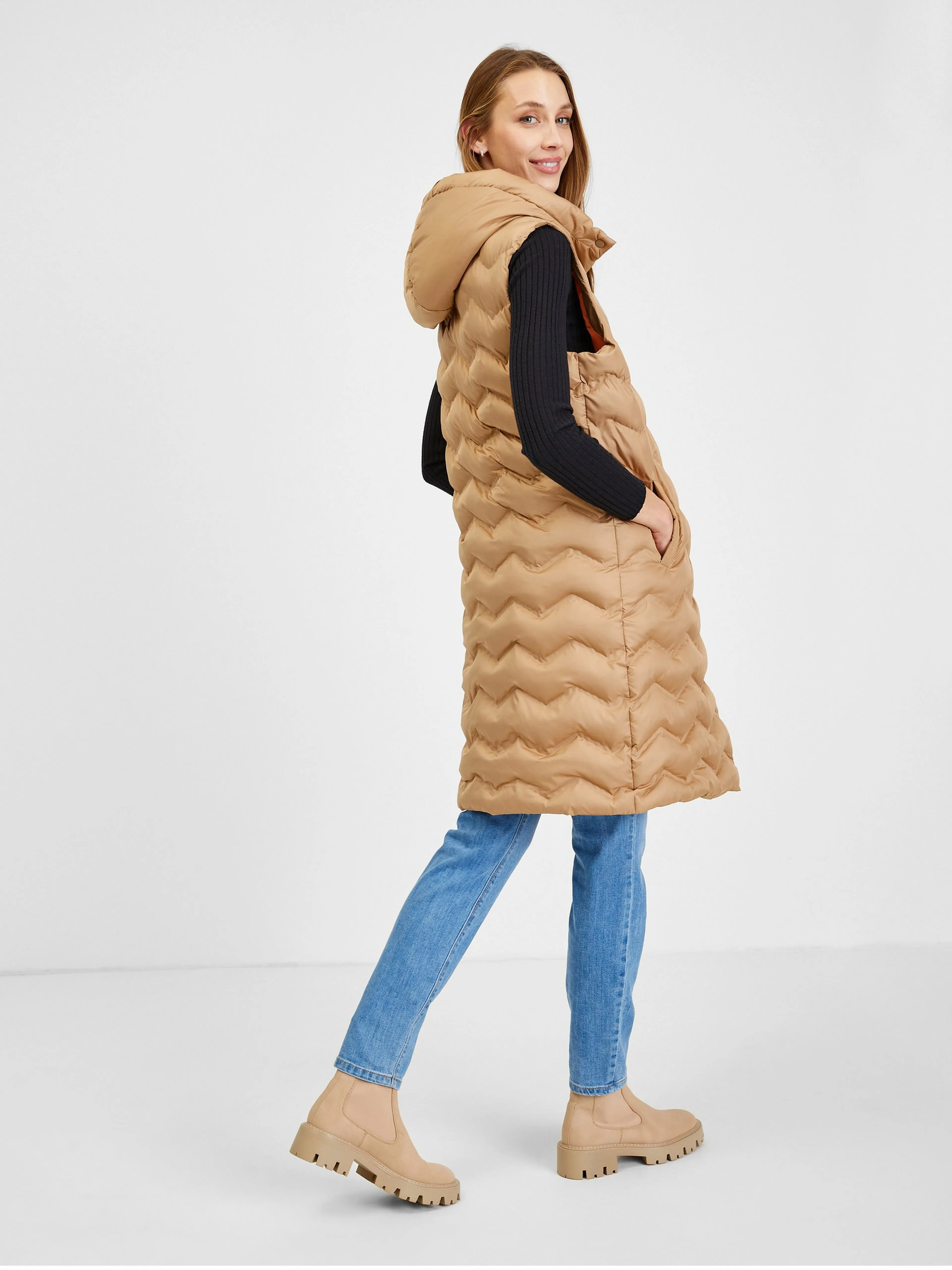 Braune Damen-Steppweste ORSAY