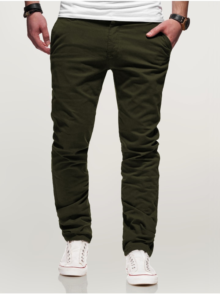 behype Chinohose Heritage in khaki günstig kaufen