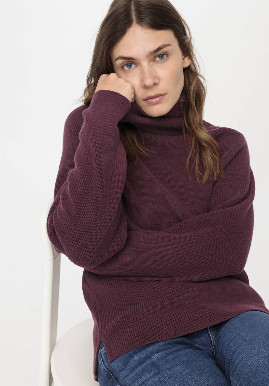 Rollkragenpullover aus reiner Bio-Baumwolle