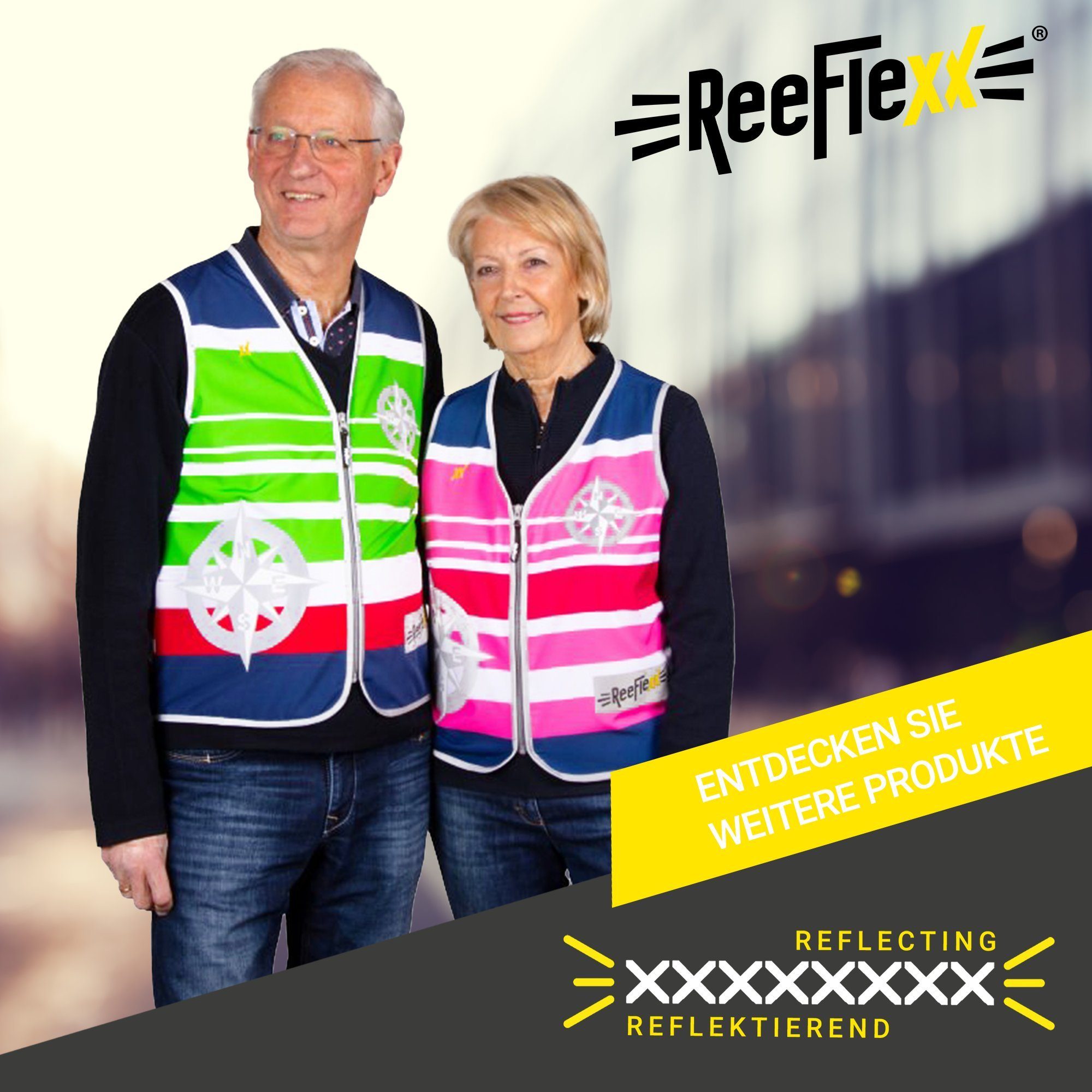 ReeFlexx Warnweste Green Nautic Compass - Herrenwarnweste