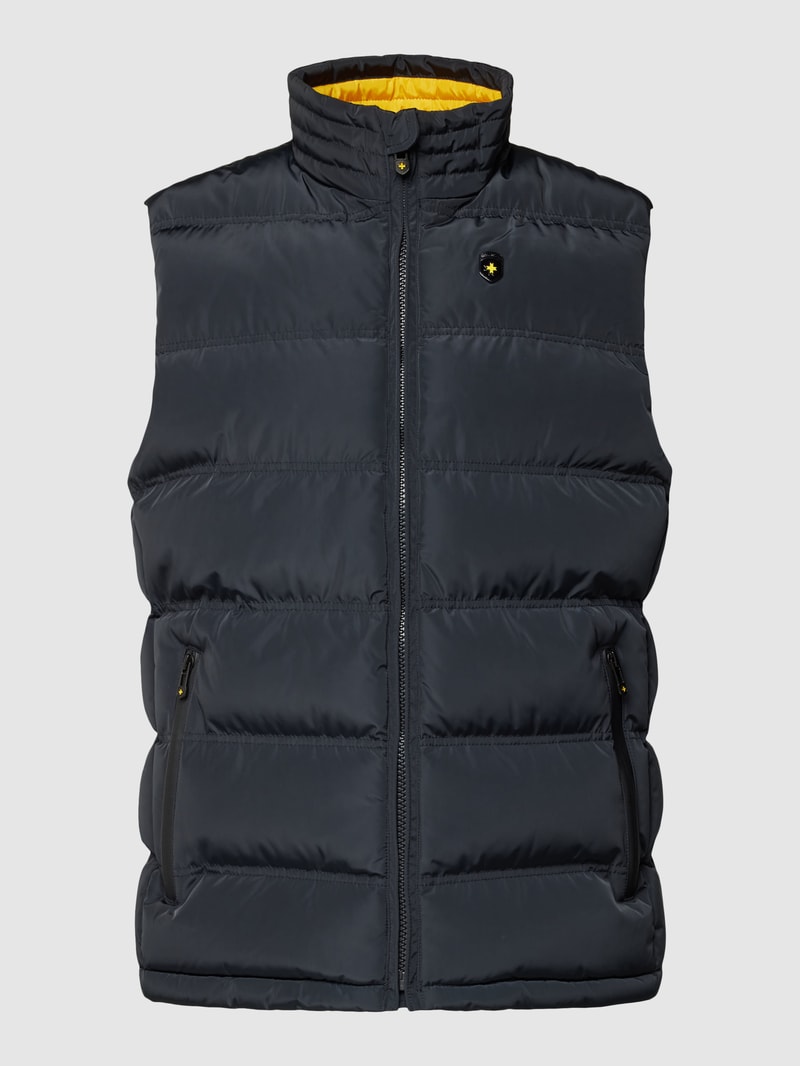 Steppweste mit Label-Applikation Modell 'SNOWDOME' in marineblau